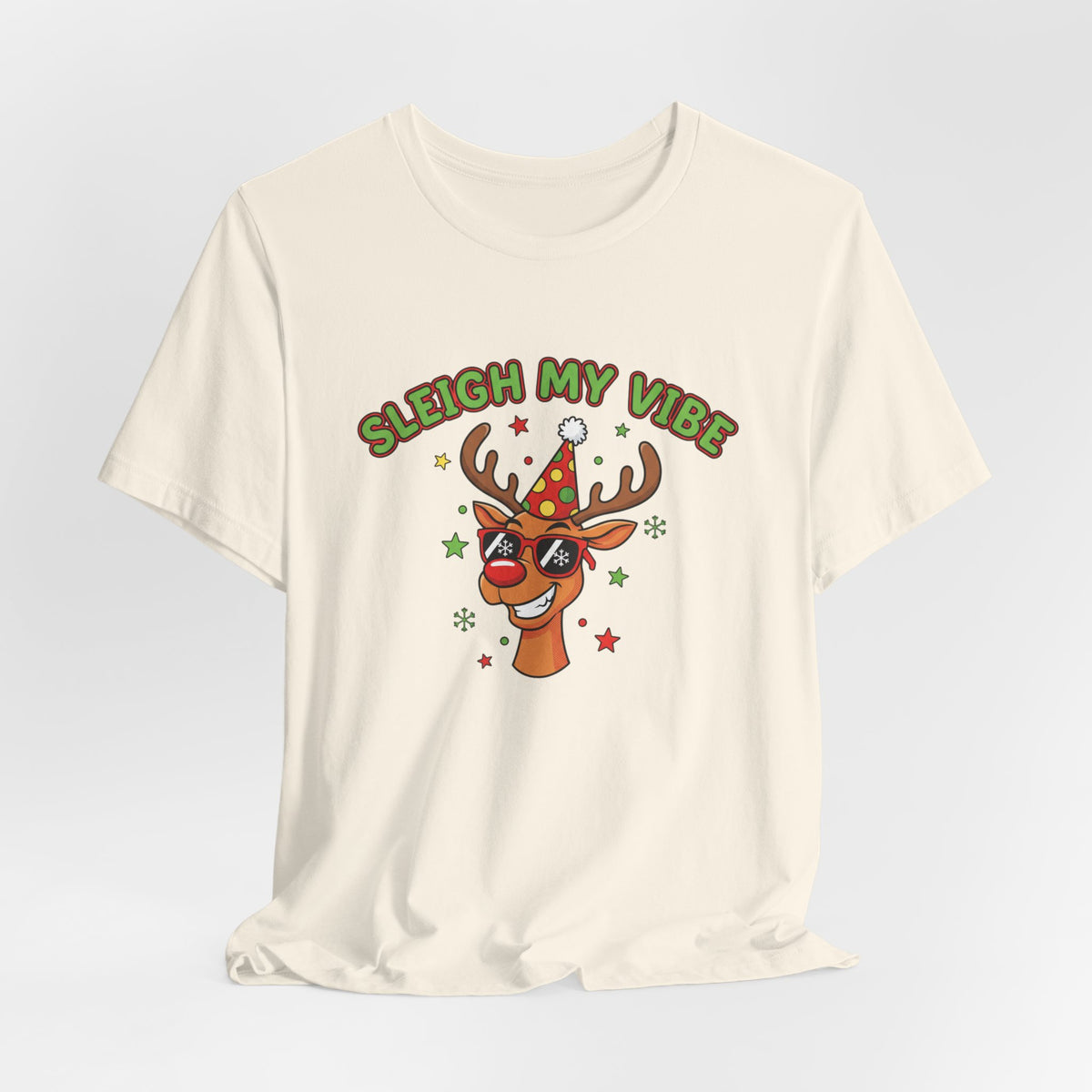 Sleigh My Vibe Reindeer Tee | ugly Christmas sweater party, festive gag tee