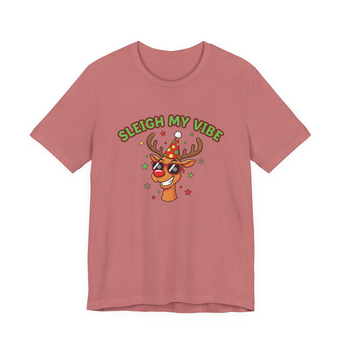 Sleigh My Vibe Reindeer Tee | ugly Christmas sweater party, festive gag tee