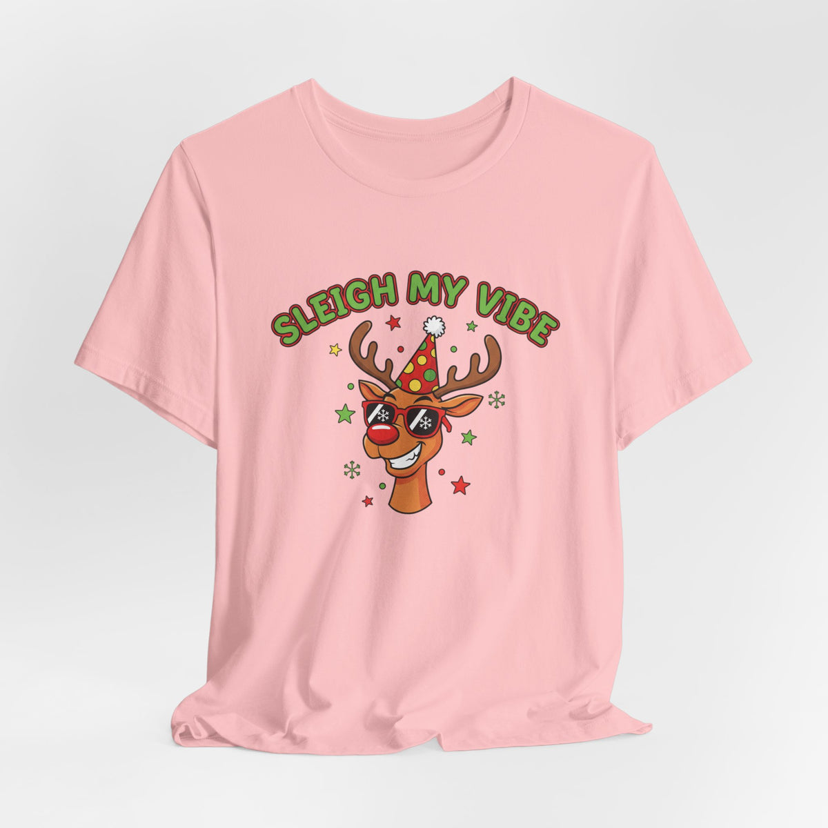Sleigh My Vibe Reindeer Tee | ugly Christmas sweater party, festive gag tee