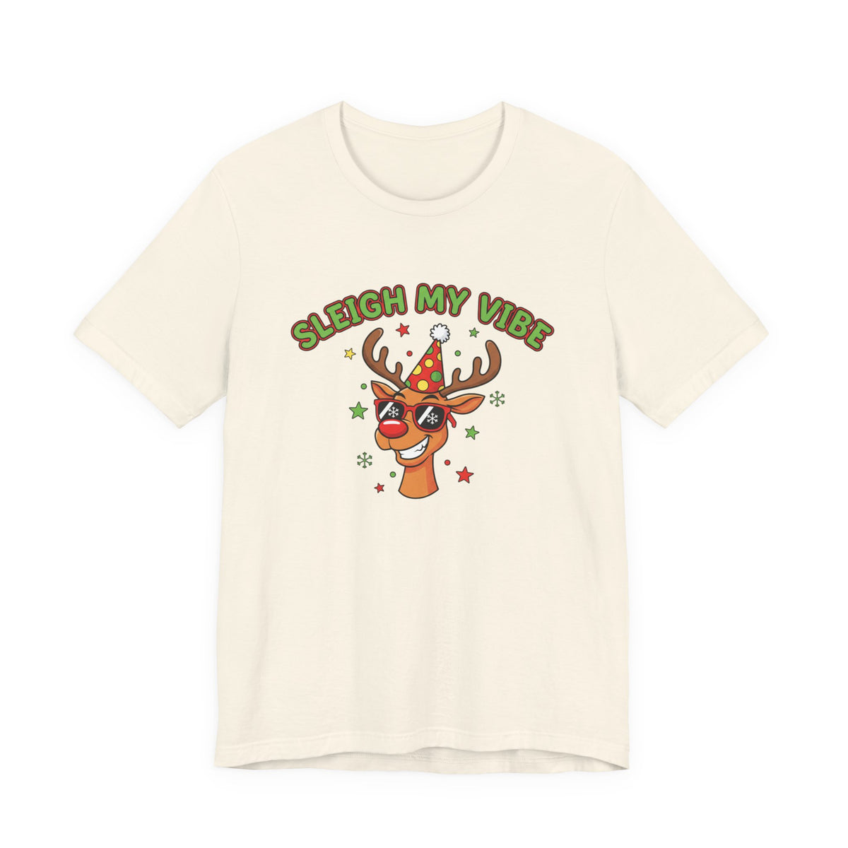 Sleigh My Vibe Reindeer Tee | ugly Christmas sweater party, festive gag tee