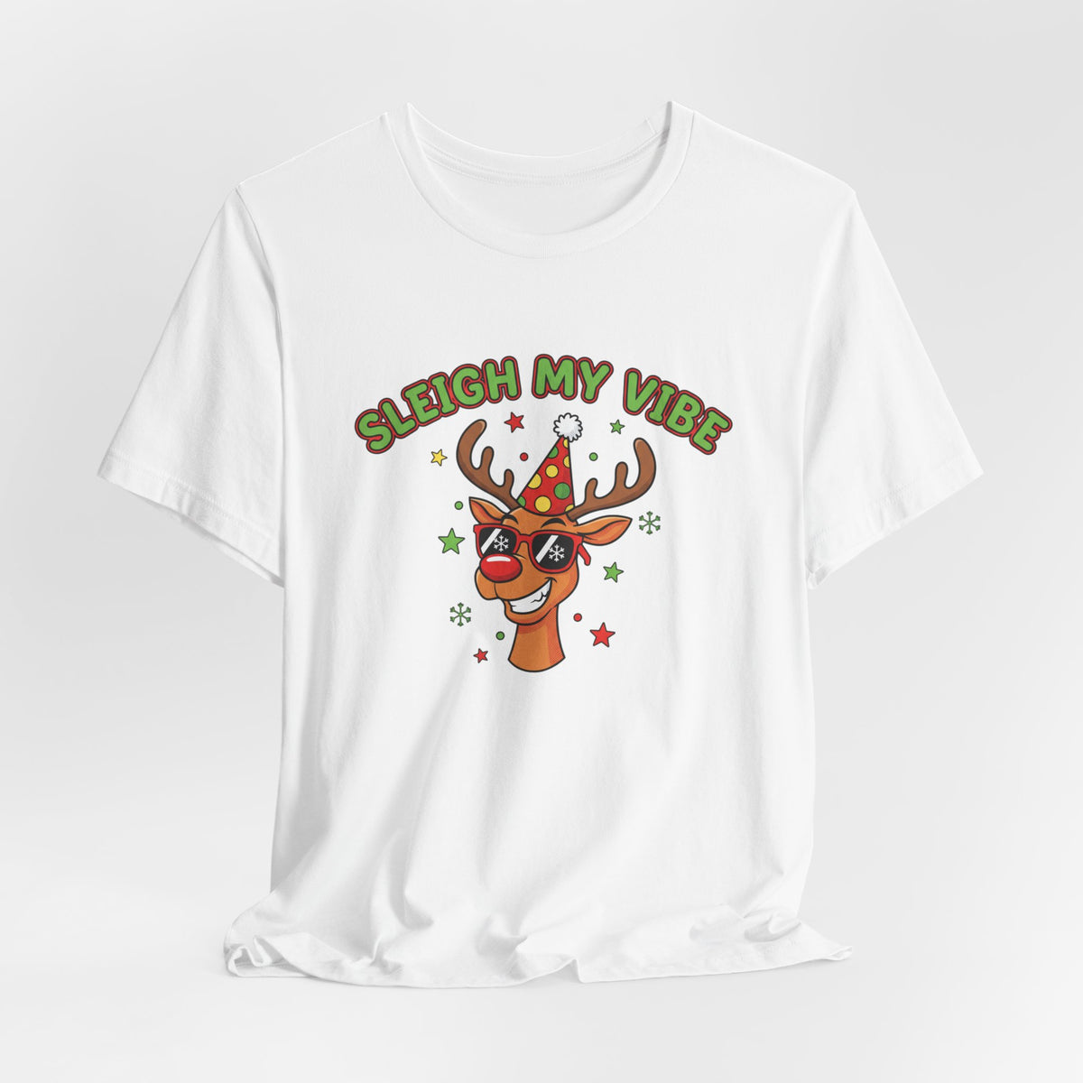 Sleigh My Vibe Reindeer Tee | ugly Christmas sweater party, festive gag tee