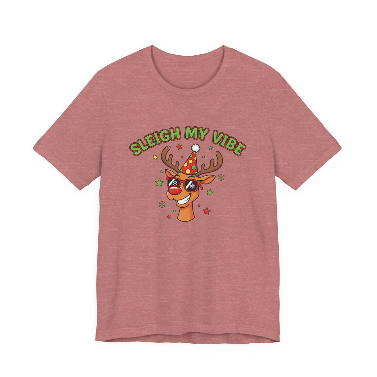 Sleigh My Vibe Reindeer Tee | ugly Christmas sweater party, festive gag tee