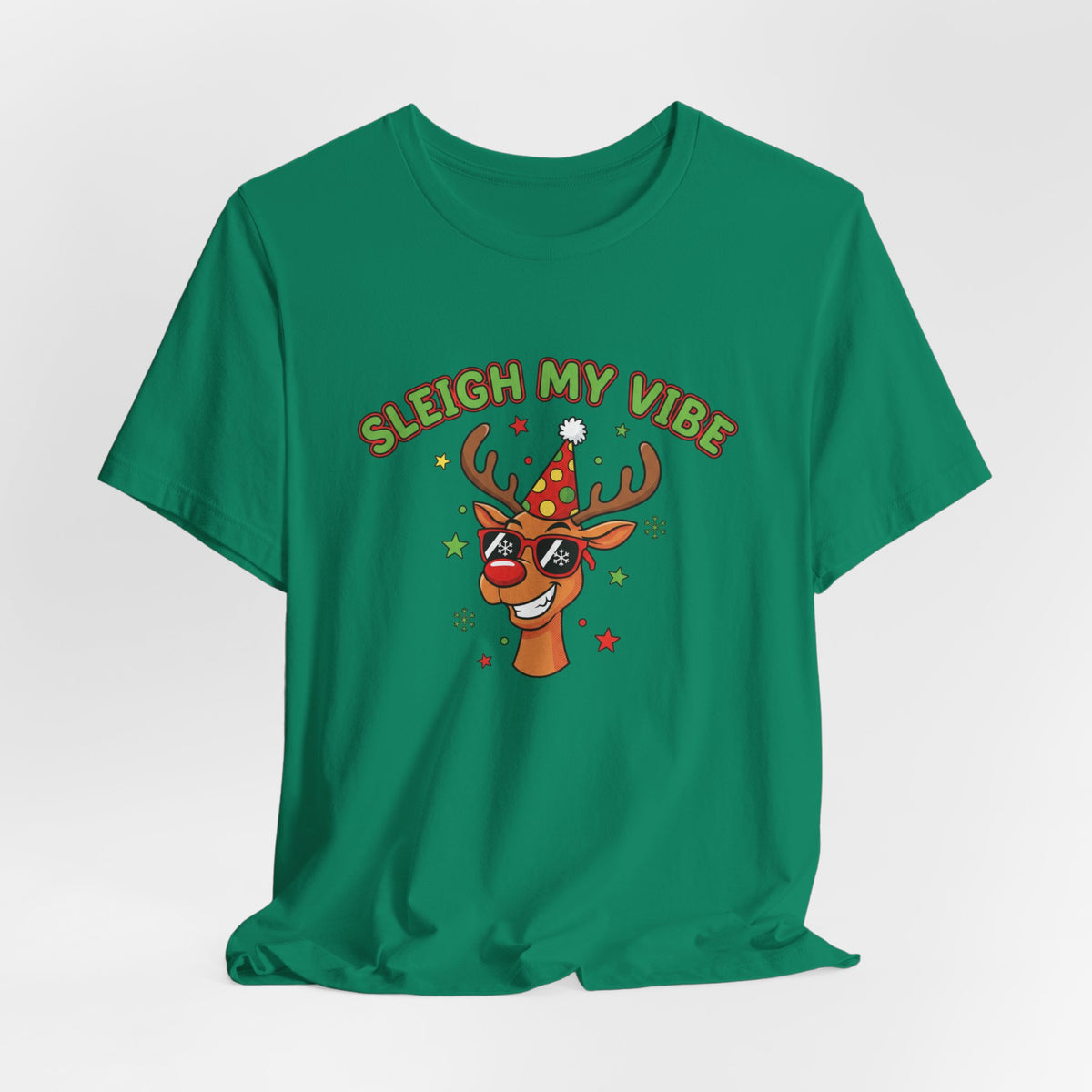 Sleigh My Vibe Reindeer Tee | ugly Christmas sweater party, festive gag tee