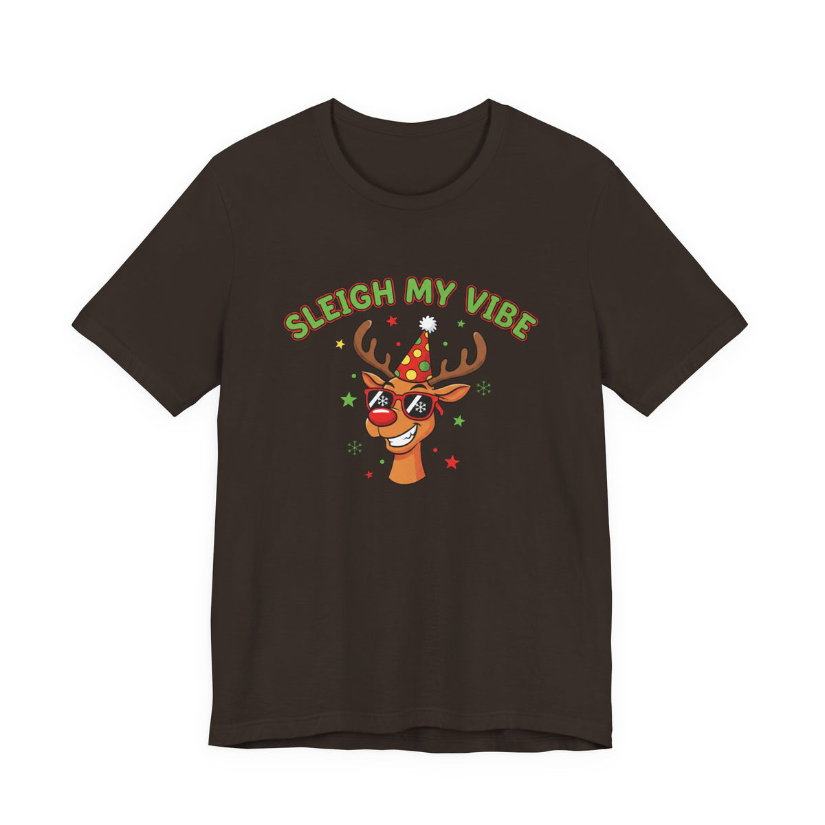 Sleigh My Vibe Reindeer Tee | ugly Christmas sweater party, festive gag tee