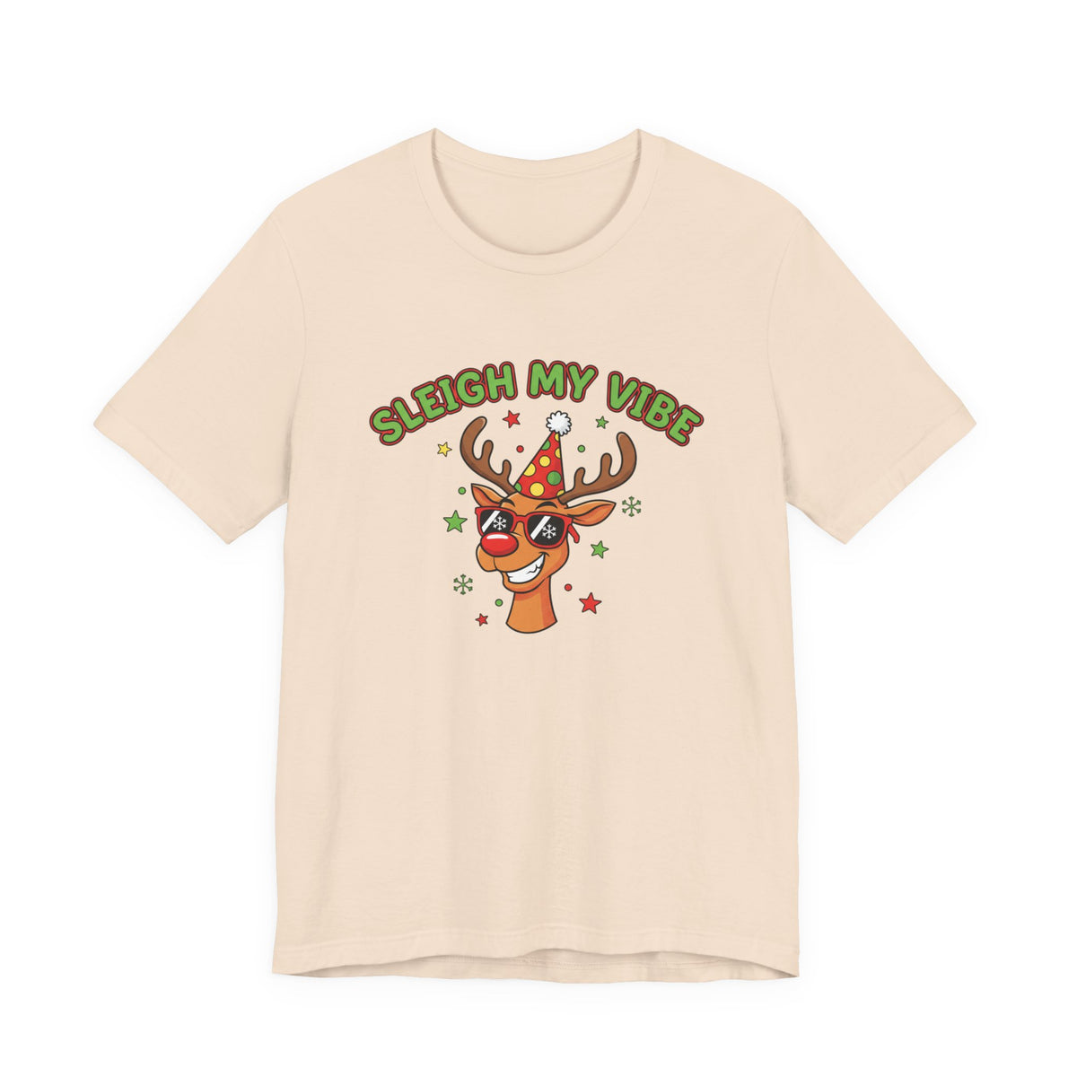 Sleigh My Vibe Reindeer Tee | ugly Christmas sweater party, festive gag tee