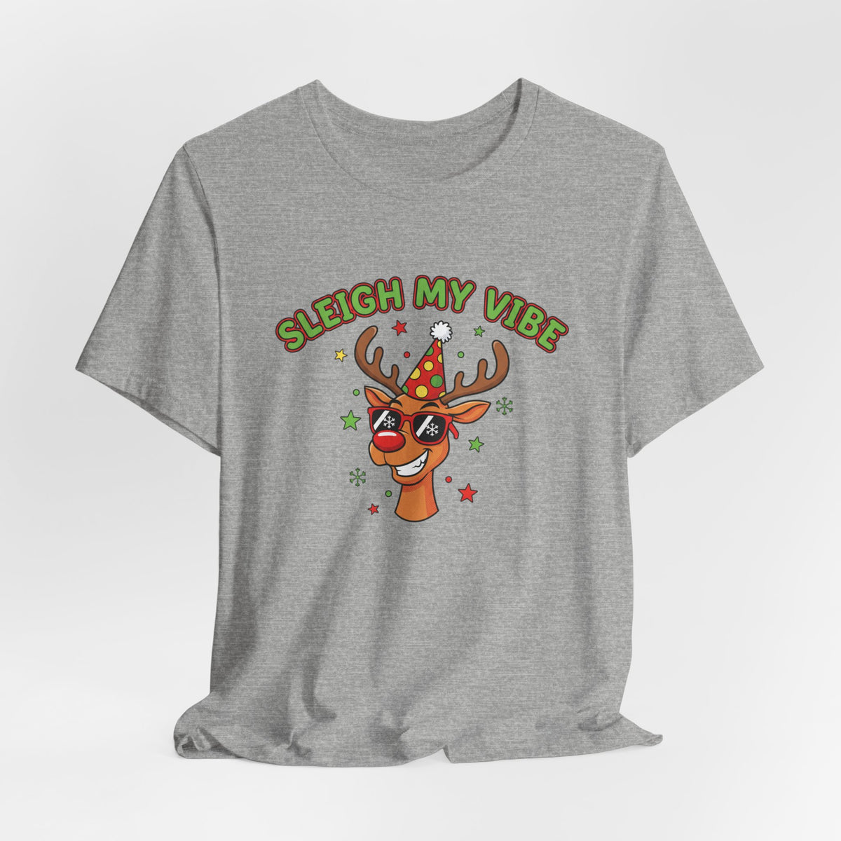 Sleigh My Vibe Reindeer Tee | ugly Christmas sweater party, festive gag tee