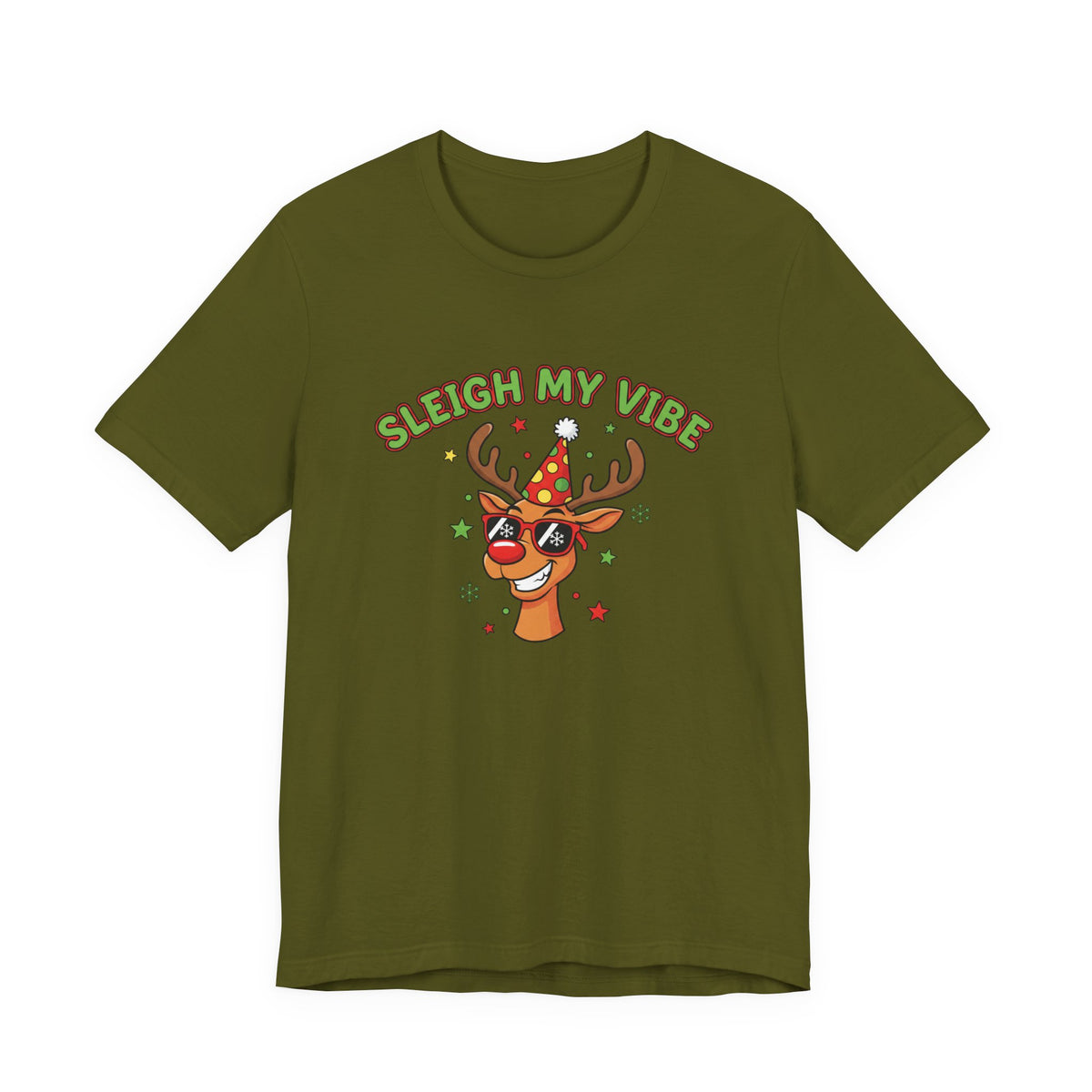 Sleigh My Vibe Reindeer Tee | ugly Christmas sweater party, festive gag tee