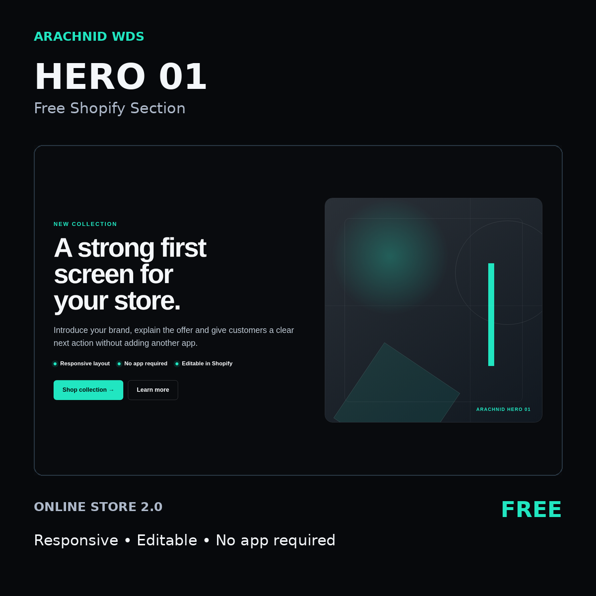 ARACHNID HERO 01 – Free Shopify Section