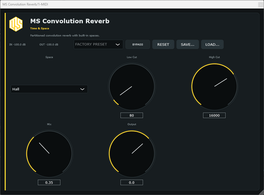 MS Convolution Reverb - Convolution Reverb VST3 Plugin