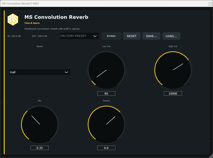 MS Convolution Reverb - Convolution Reverb VST3 Plugin