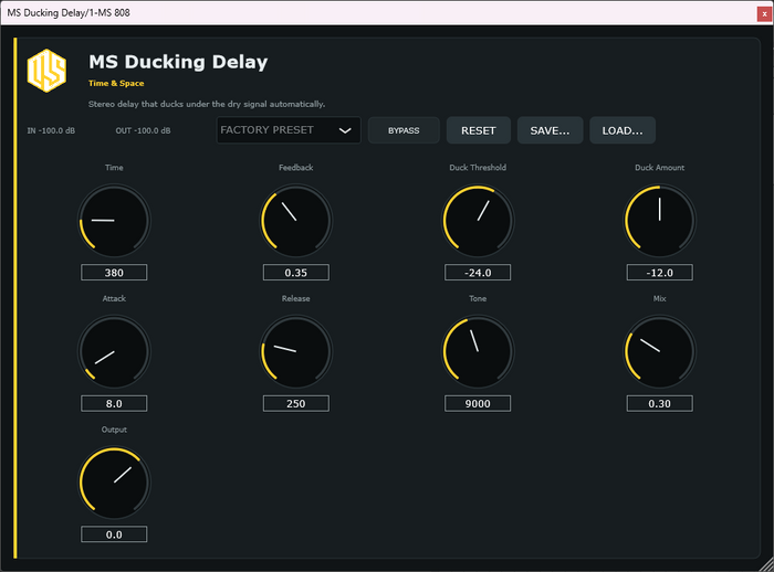 MS Ducking Delay - Ducking Stereo Delay VST3 Plugin