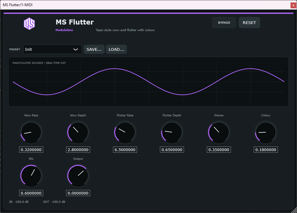 MS Flutter - Wow & Flutter Modulation VST3 Plugin