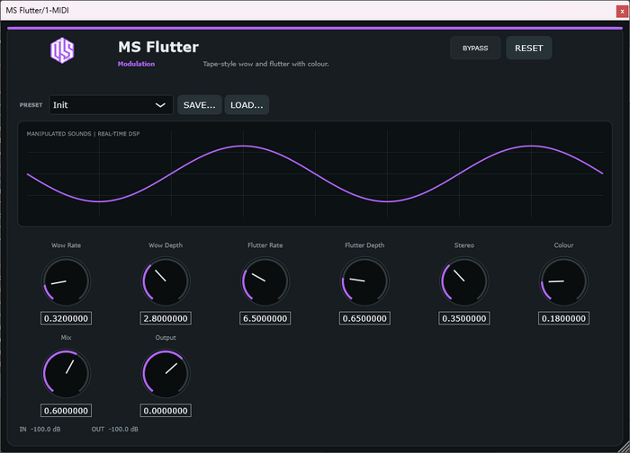 MS Flutter - Wow & Flutter Modulation VST3 Plugin