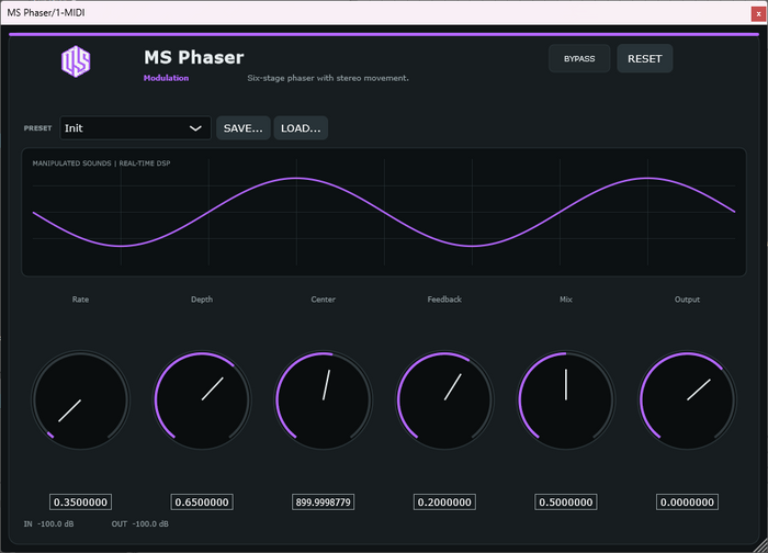 MS Phaser - 6-Stage Phaser VST3 Plugin