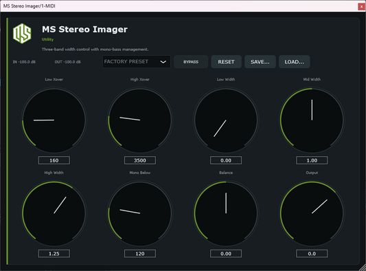 MS Stereo Imager - 3-Band Stereo Width VST3 Plugin