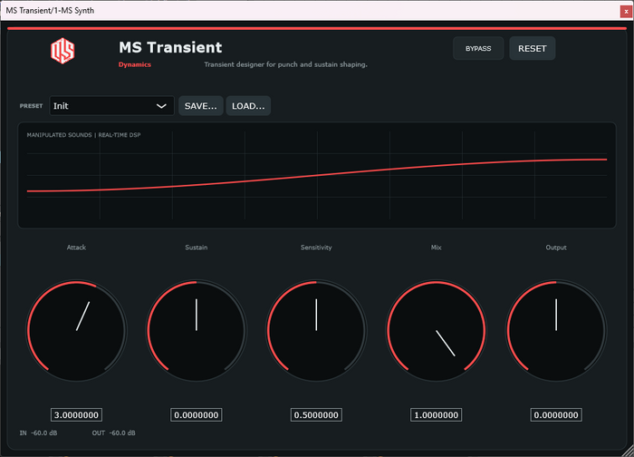 MS Transient - Transient Shaper VST3 Plugin