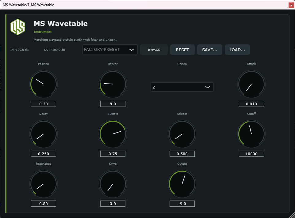 MS Wavetable - Wavetable Synthesizer VST3