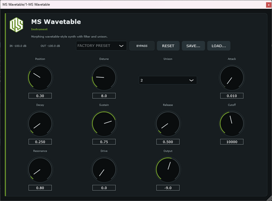 MS Wavetable - Wavetable Synthesizer VST3