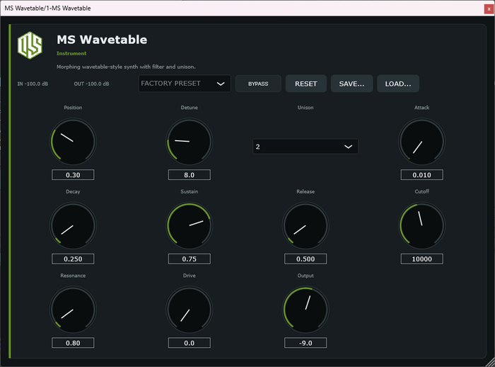 MS Wavetable - Wavetable Synthesizer VST3
