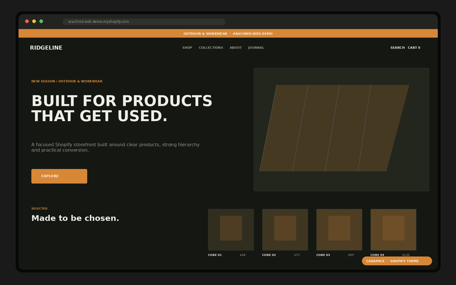 CARAPACE – Shopify Theme Shopify theme preview